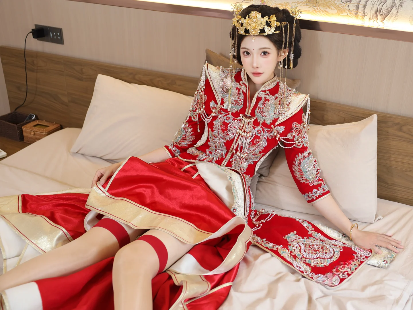 梨霜儿 - No.004 新娘红装 [113P-2.3GB] tg@simisebaisi 【丝足阁】039.webp